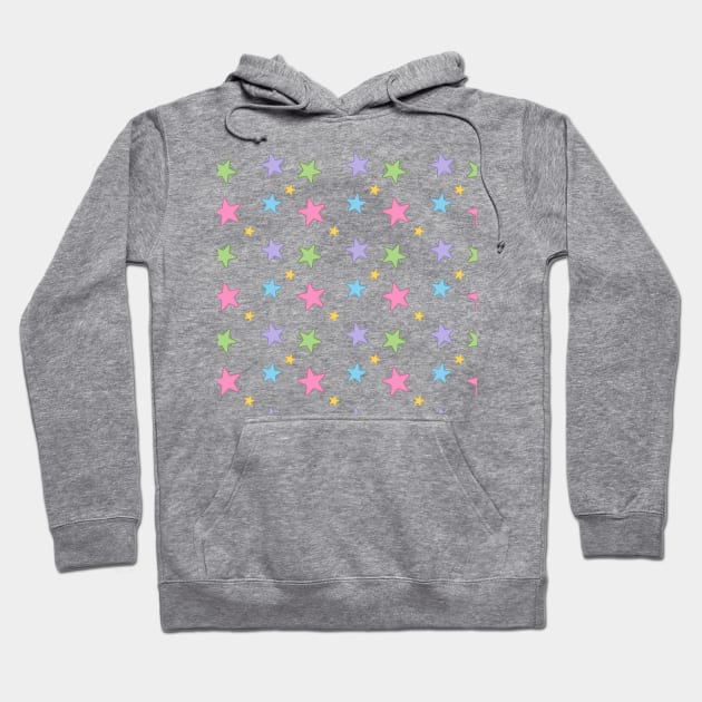 Rainbow Stars Pattern Hoodie by Kelly Gigi